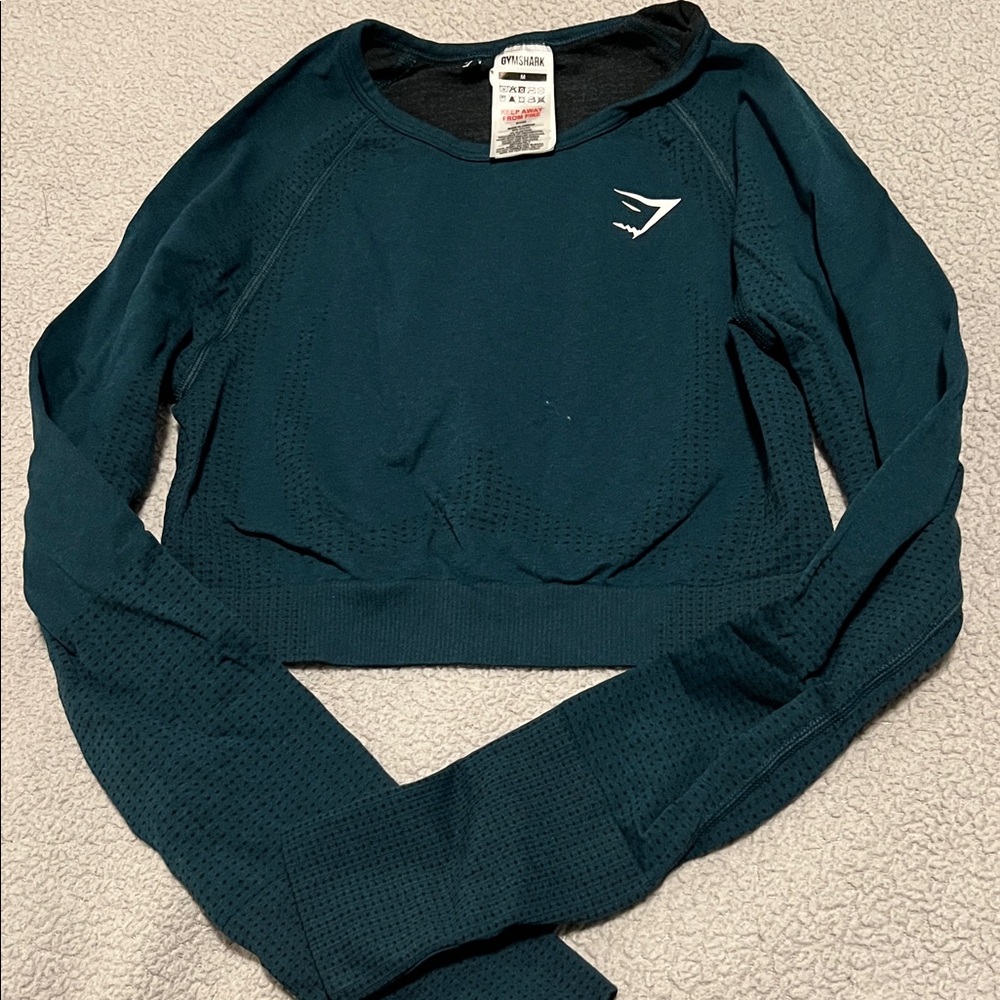 Gymshark Dark Teal Long Sleeve Crop Top